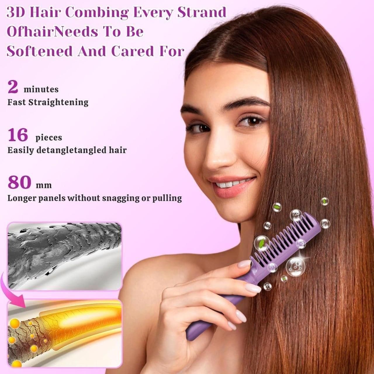 2-in-1 Rechargeable Hair Straightener Comb