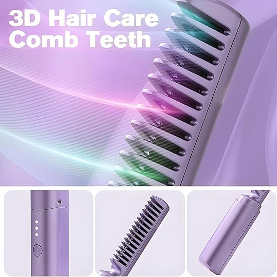 2-in-1 Rechargeable Hair Straightener Comb