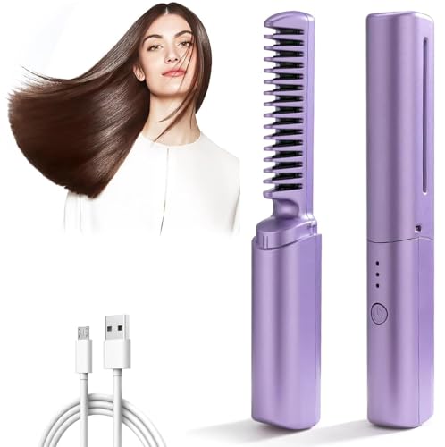 2-in-1 Rechargeable Hair Straightener Comb