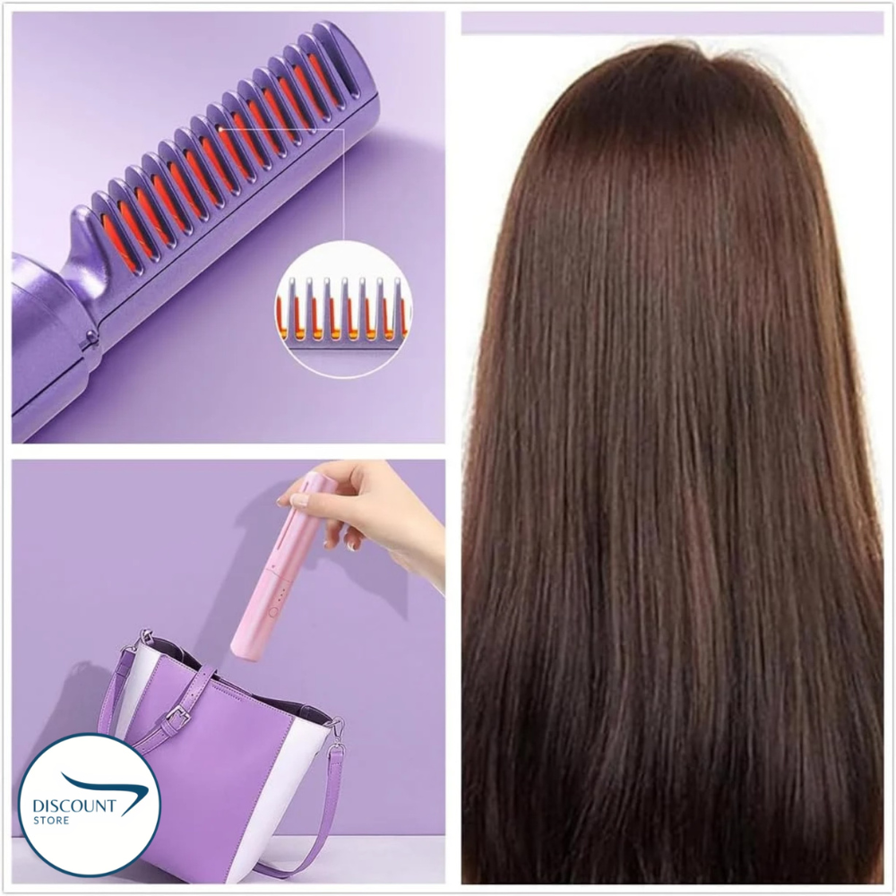 2-in-1 Rechargeable Hair Straightener Comb