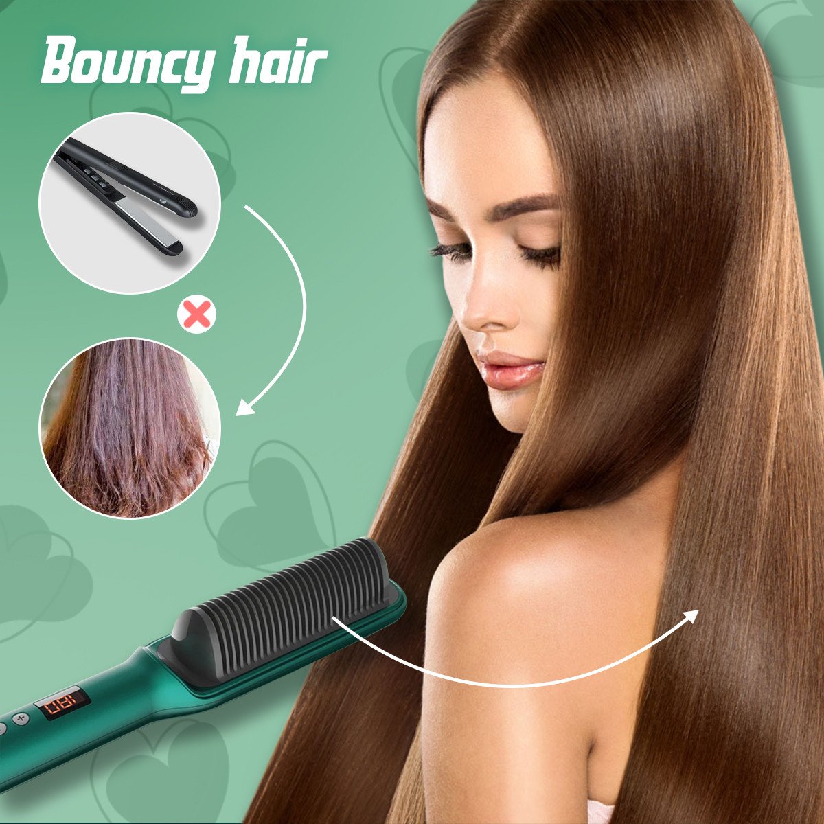 Cordless Hair Straightener Comb Brush